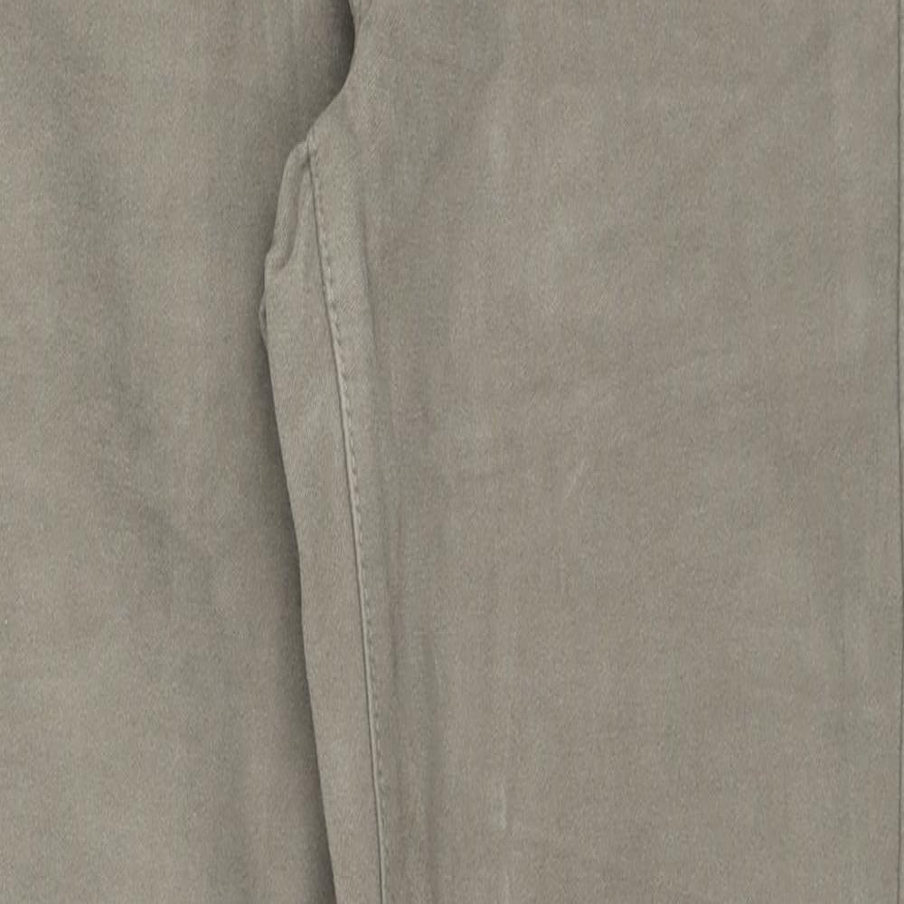 Marks and Spencer Mens Beige Cotton Trousers Size 30 in L31 in Regular Zip