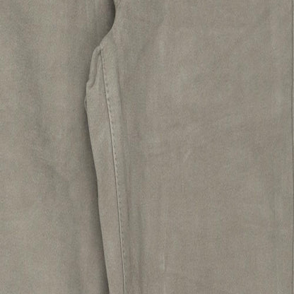 Marks and Spencer Mens Beige Cotton Trousers Size 30 in L31 in Regular Zip