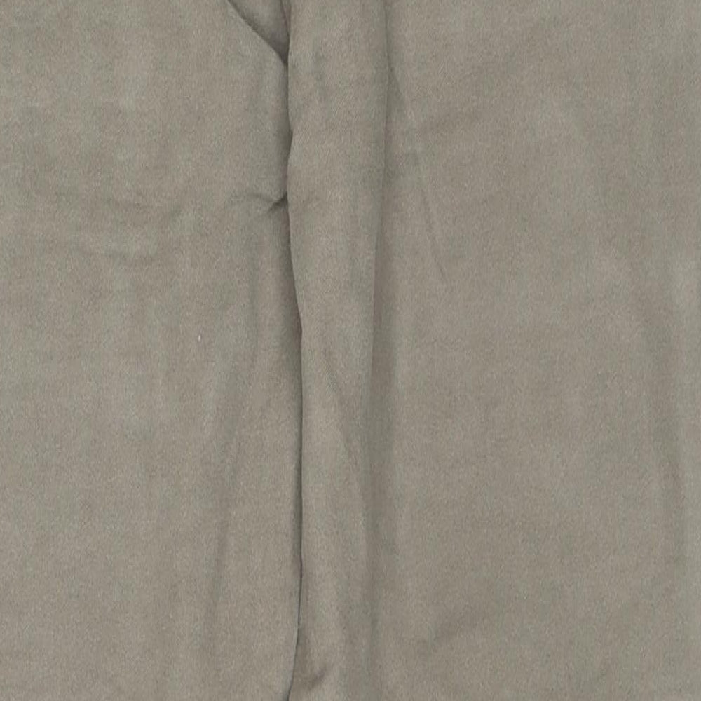 Marks and Spencer Mens Beige Cotton Trousers Size 30 in L31 in Regular Zip