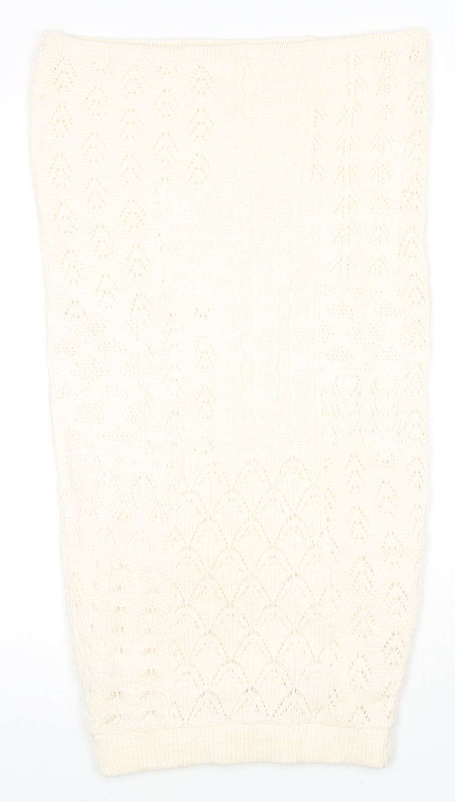 Marks and Spencer Womens Ivory Acrylic A-Line Skirt Size S