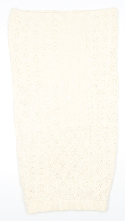 Marks and Spencer Womens Ivory Acrylic A-Line Skirt Size S