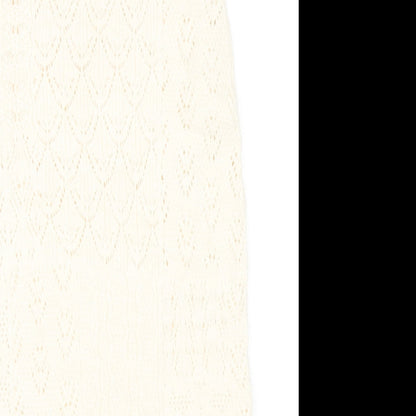Marks and Spencer Womens Ivory Acrylic A-Line Skirt Size S