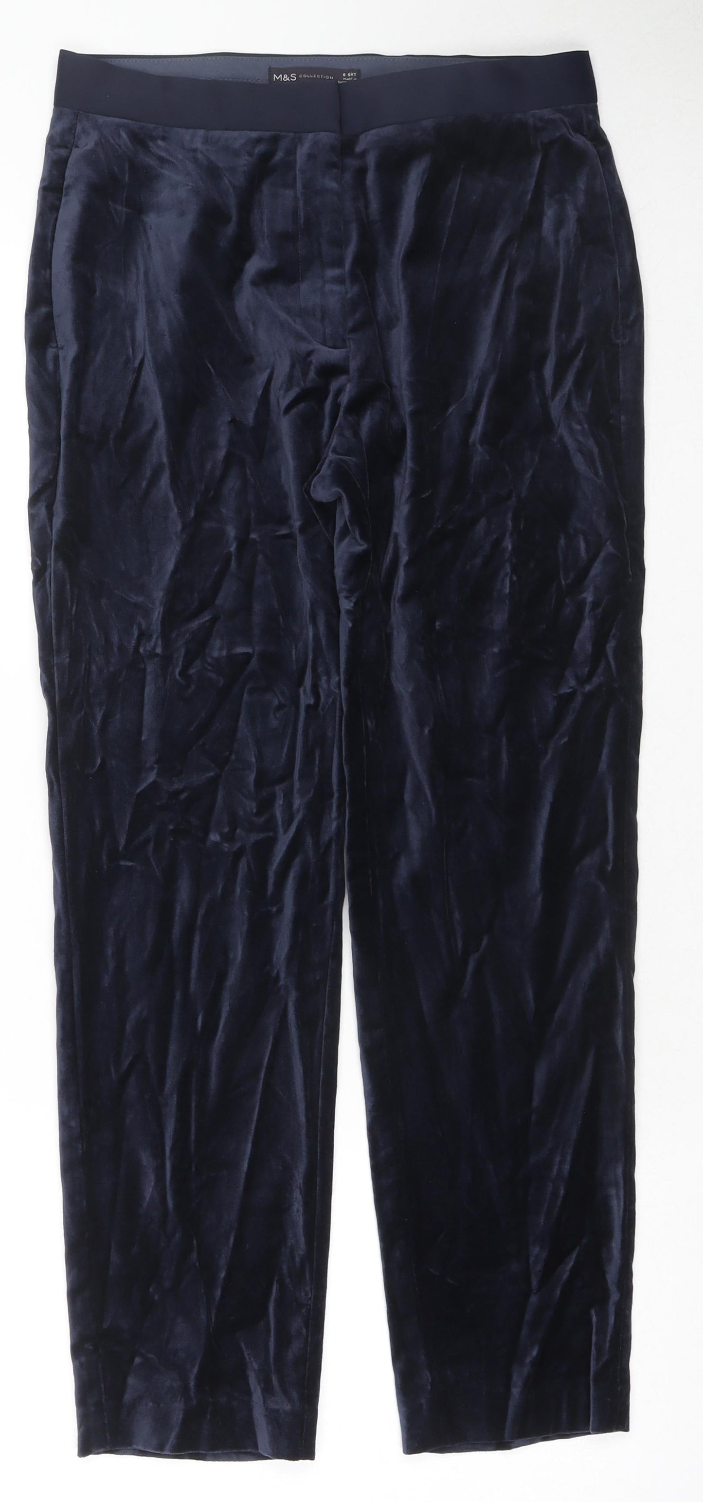 Womens UK Size 8 Marks and Spencer Regular Fit  Blue Trousers