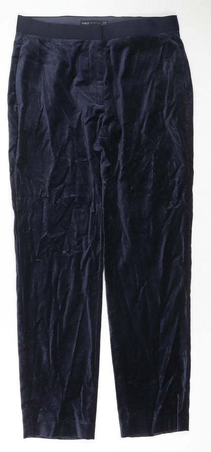 Womens UK Size 8 Marks and Spencer Regular Fit  Blue Trousers