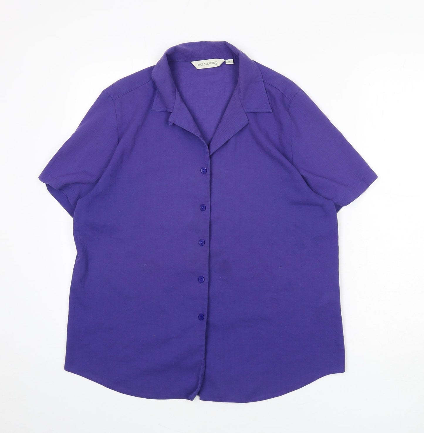 Womens UK Size 14 Holmewood Purple Basic Button-Up