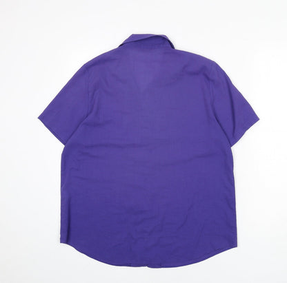 Womens UK Size 14 Holmewood Purple Basic Button-Up