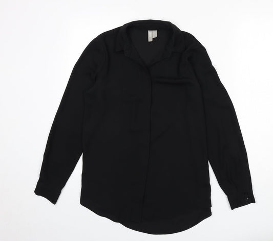 Womens UK Size 8 ASOS Black Basic Button-Up