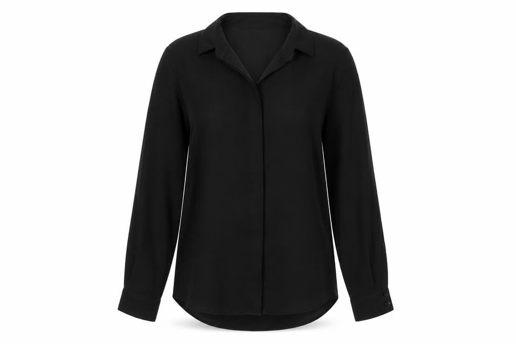 Womens UK Size 8 ASOS Black Basic Button-Up