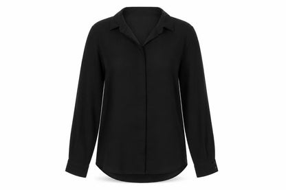 Womens UK Size 8 ASOS Black Basic Button-Up