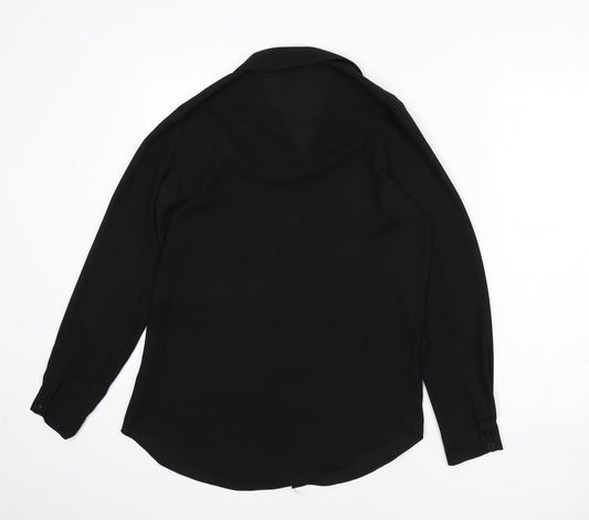 Womens UK Size 8 ASOS Black Basic Button-Up
