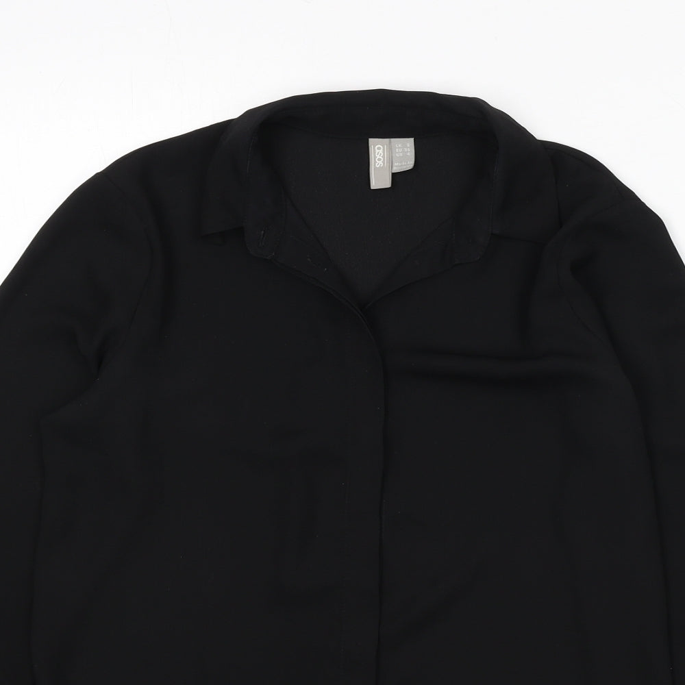 Womens UK Size 8 ASOS Black Basic Button-Up