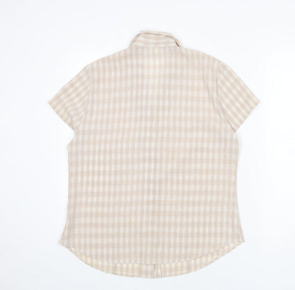 Womens UK Size 14 Fosby Beige Basic Button-Up