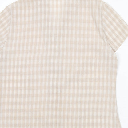 Womens UK Size 14 Fosby Beige Basic Button-Up