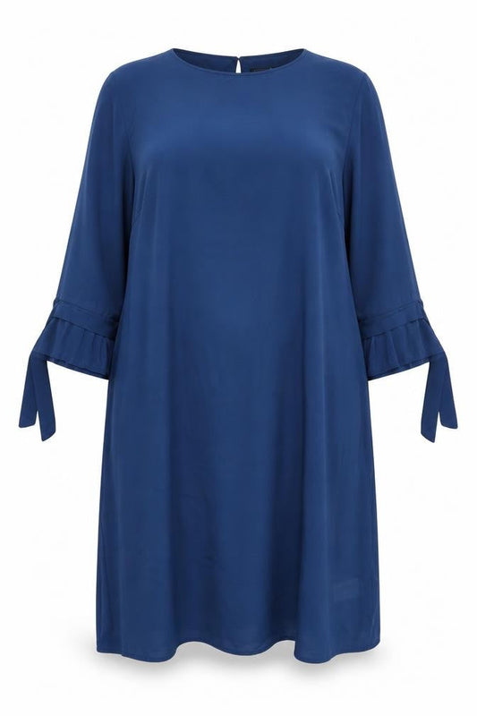 Bonprix Womens Blue Polyester A-Line Size 18 Boat Neck Button