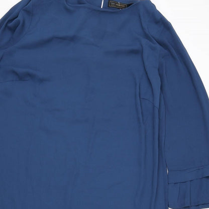 bpc Womens Blue Polyester A-Line Size 18 Boat Neck Button