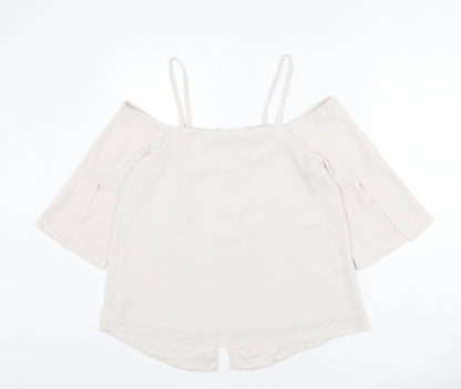 Womens UK Size 12 River Island Beige Basic Blouse