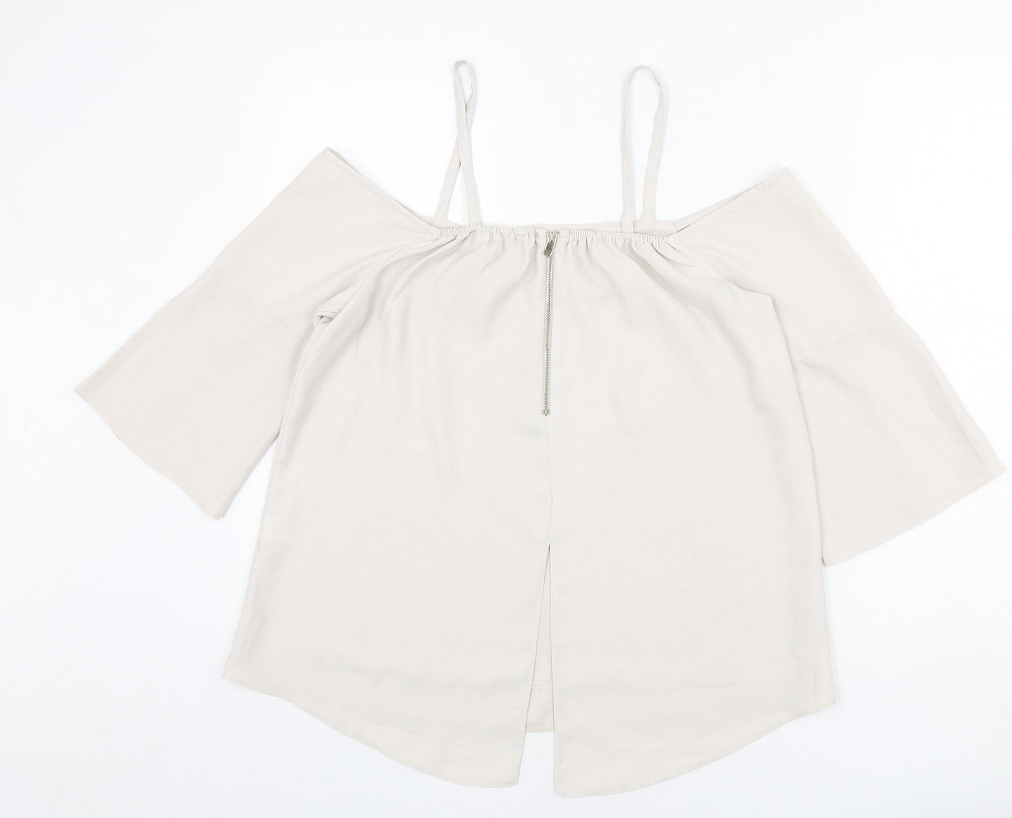 Womens UK Size 12 River Island Beige Basic Blouse