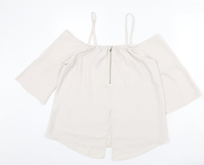 Womens UK Size 12 River Island Beige Basic Blouse