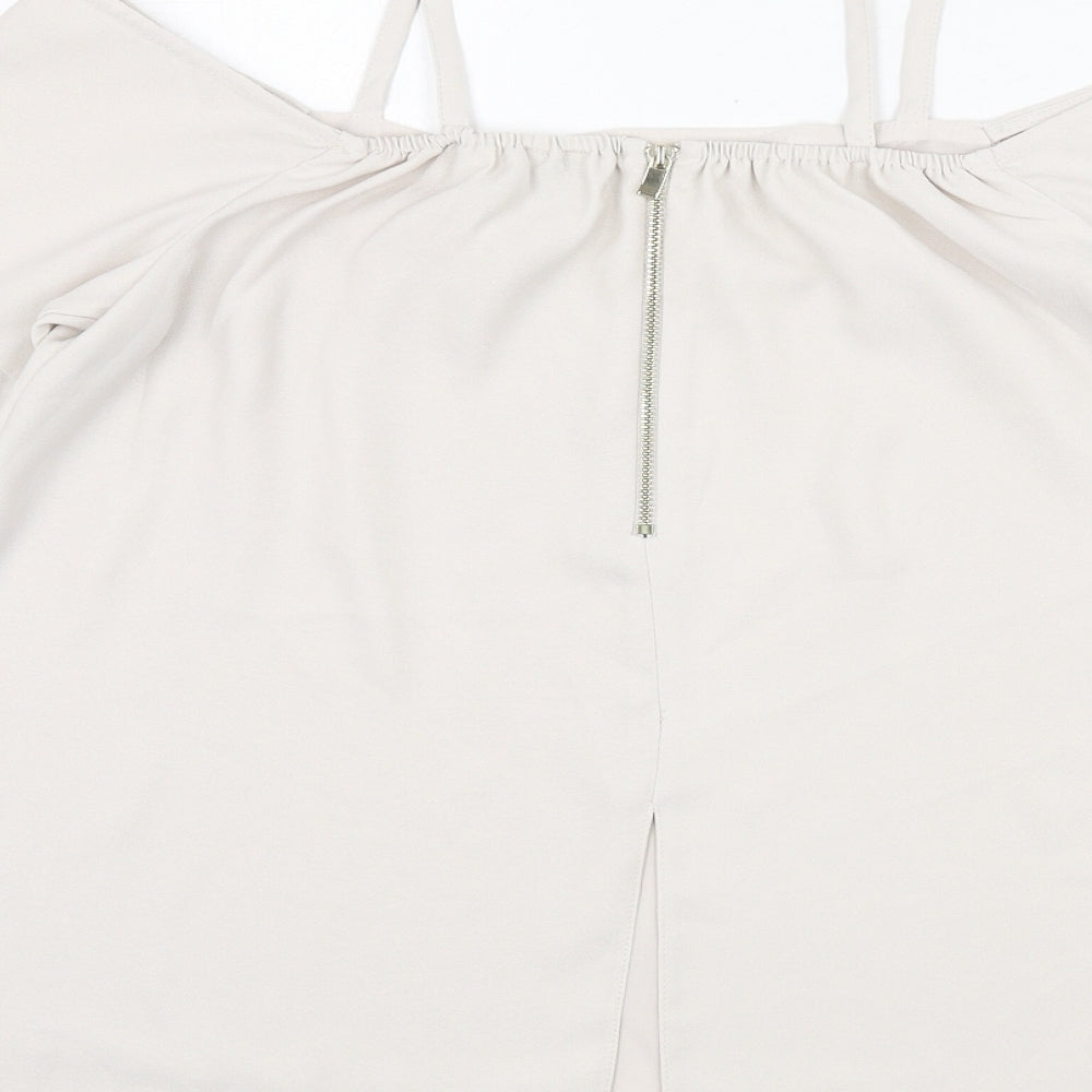 Womens UK Size 12 River Island Beige Basic Blouse