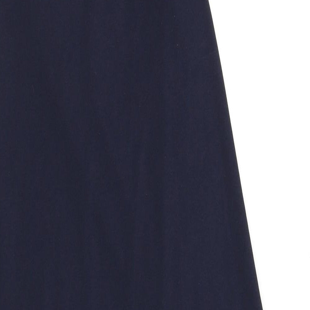 Pull&Bear Womens Blue Polyester Bodycon Size M Round Neck Pullover - Ruched Sides, Slit