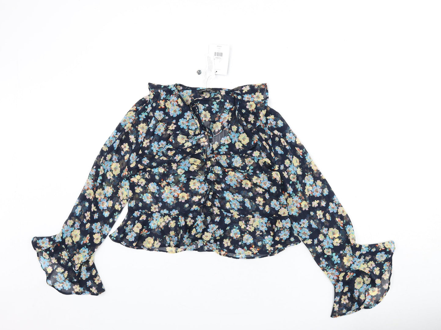 Womens UK Size 6 Topshop Multicoloured Cropped Blouse