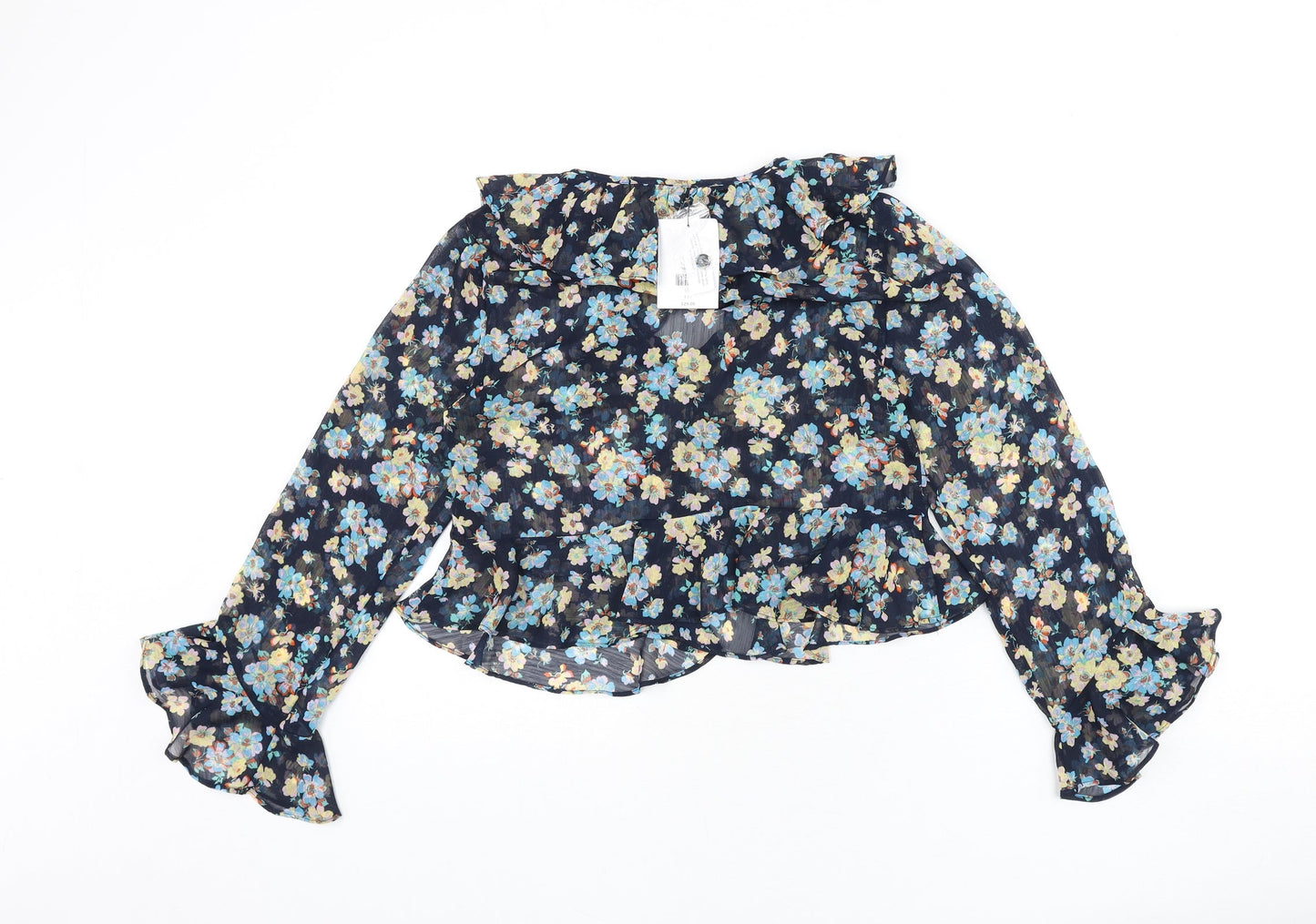 Womens UK Size 6 Topshop Multicoloured Cropped Blouse