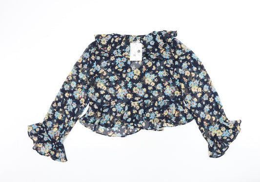 Womens UK Size 6 Topshop Multicoloured Cropped Blouse