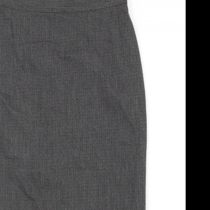 Marks and Spencer Womens Black Polyester Straight & Pencil Skirt Size 10 Zip - Slit