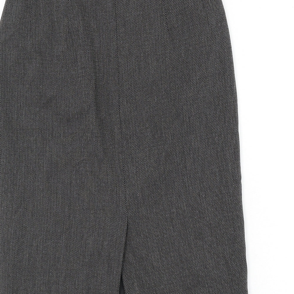 Marks and Spencer Womens Black Polyester Straight & Pencil Skirt Size 10 Zip - Slit