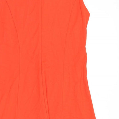 Phase Eight Womens Orange Viscose A-Line Size 16 V-Neck Zip