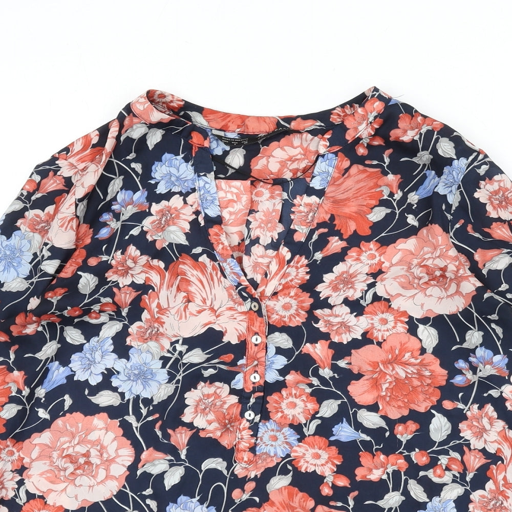 Womens UK Size S Zara Multicoloured Basic Blouse