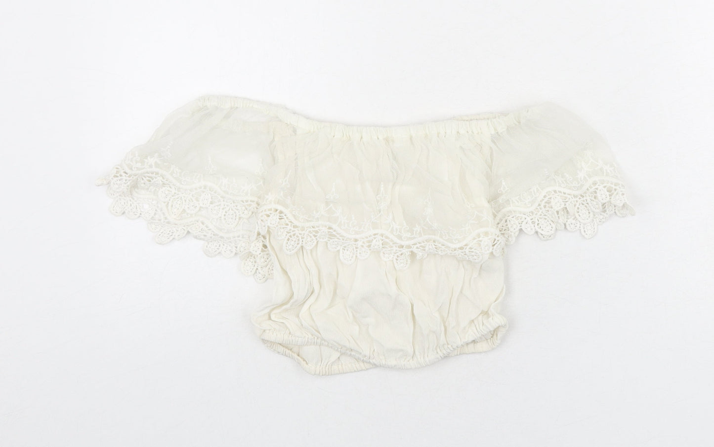 Womens UK Size 6 River Island Ivory Cropped Blouse