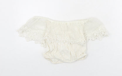 Womens UK Size 6 River Island Ivory Cropped Blouse