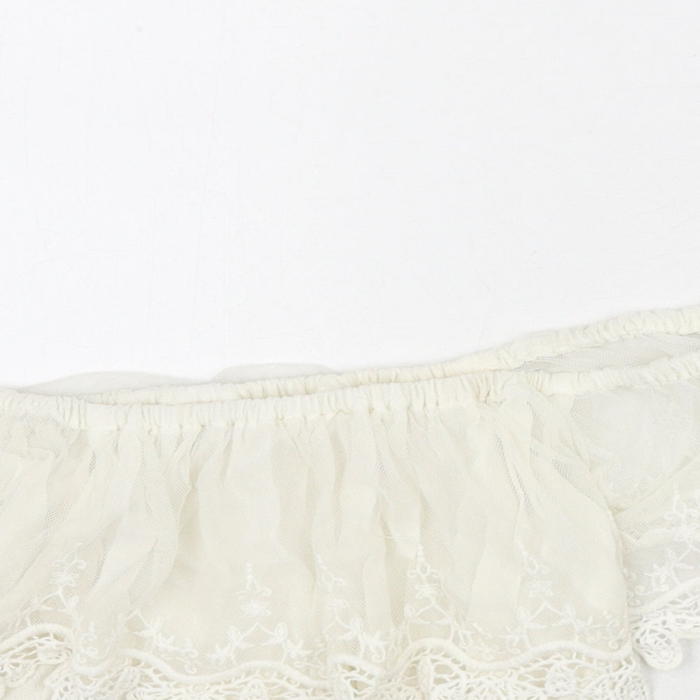 Womens UK Size 6 River Island Ivory Cropped Blouse