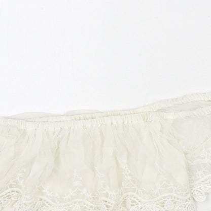 Womens UK Size 6 River Island Ivory Cropped Blouse