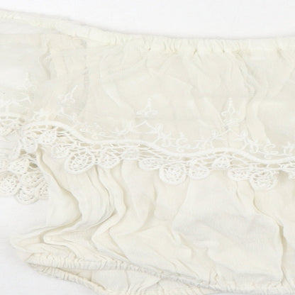 Womens UK Size 6 River Island Ivory Cropped Blouse