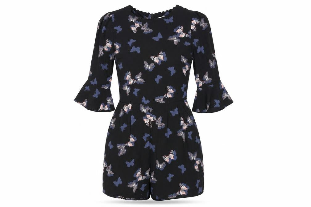 Womens UK Size 6 Oasis One-Piece Black Romper