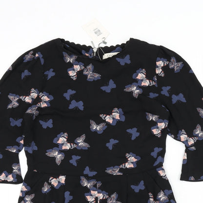 Oasis Womens Black Geometric Polyester Romper One-Piece Size 6 L3 in Zip