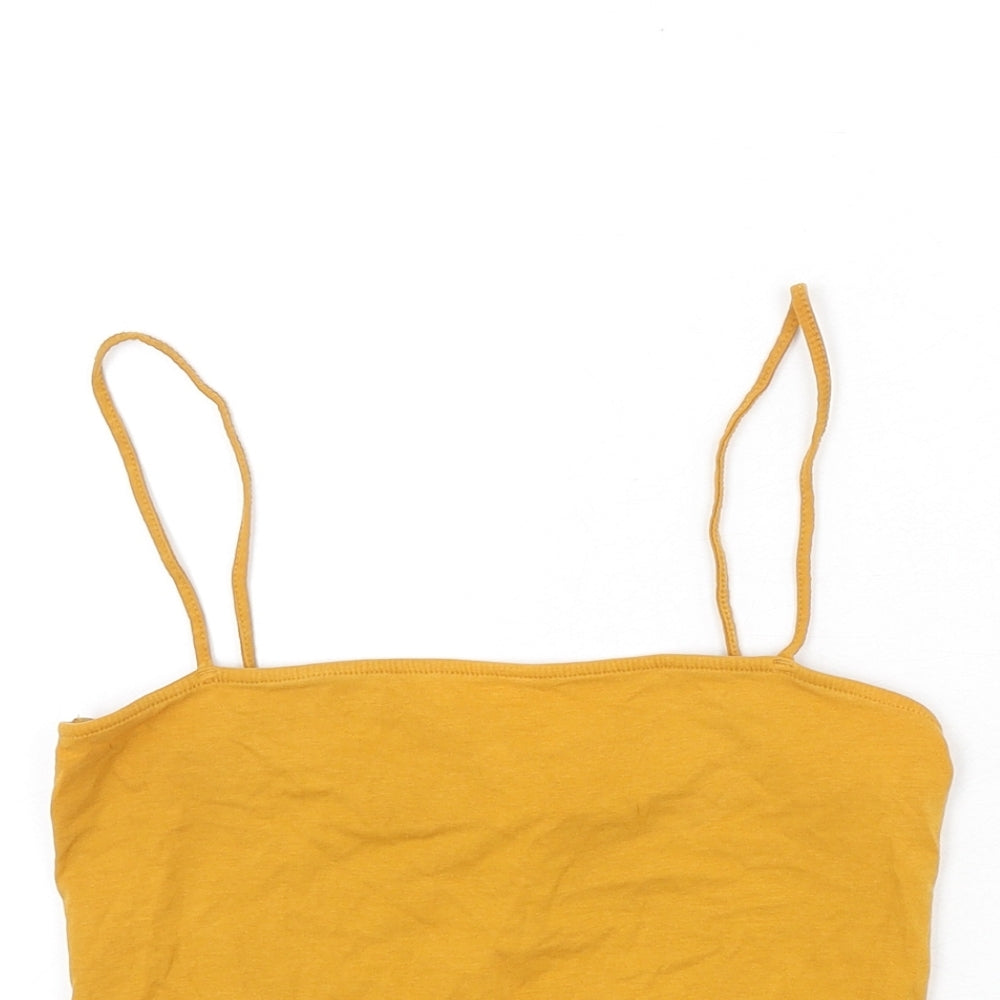 Womens UK Size S Divided by H&M Yellow Camisole Tank