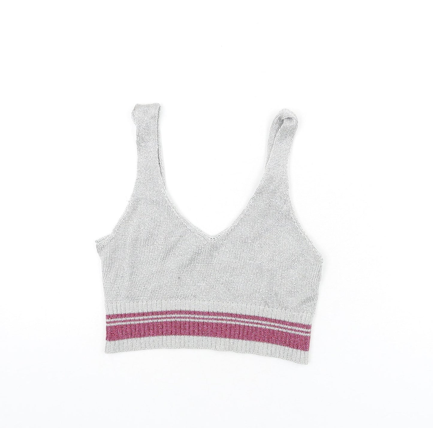 Womens UK Size 14 Topshop Silver Camisole Tank