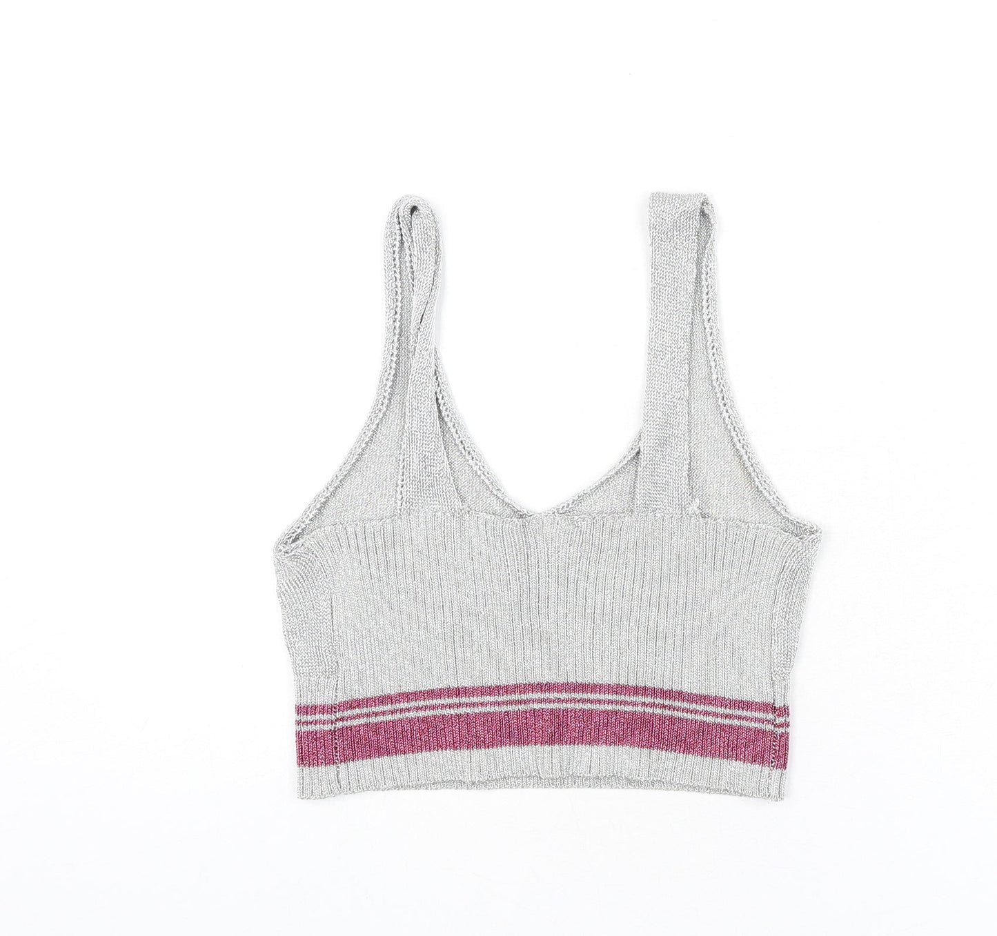 Womens UK Size 14 Topshop Silver Camisole Tank