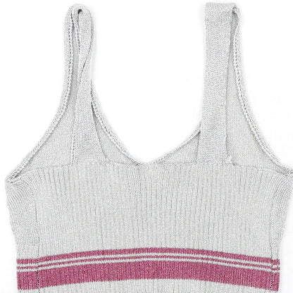 Womens UK Size 14 Topshop Silver Camisole Tank