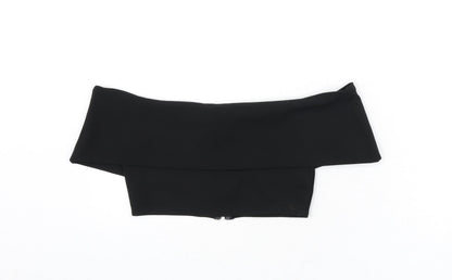 Womens UK Size 10 Missguided Black Cropped Blouse