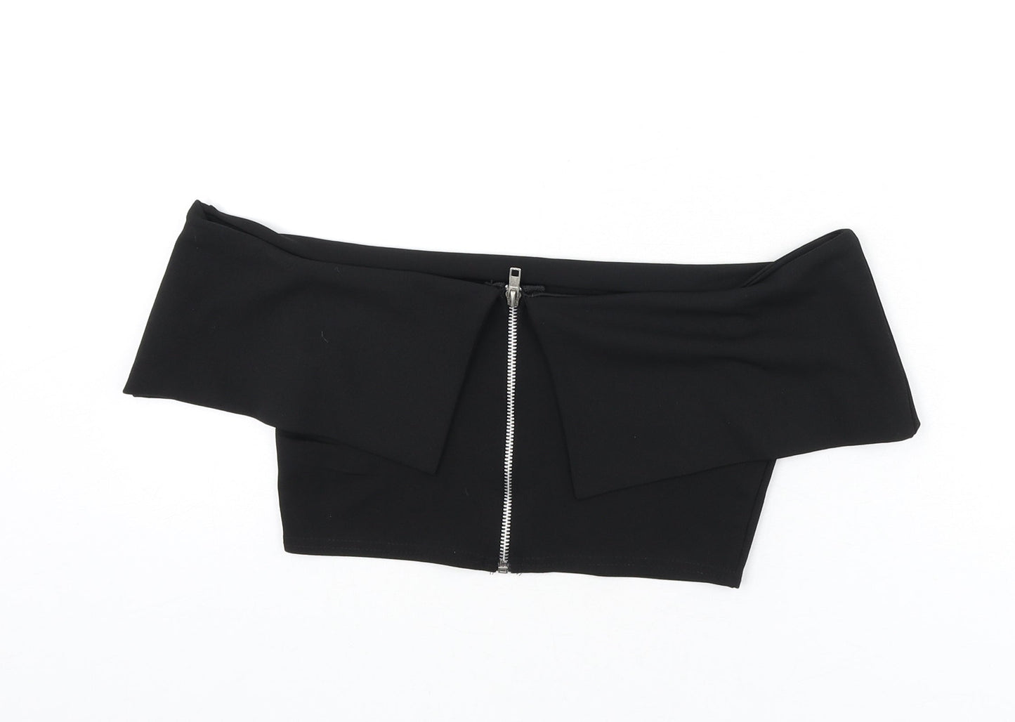 Womens UK Size 10 Missguided Black Cropped Blouse