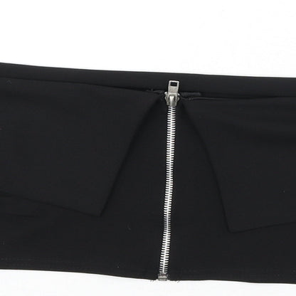 Womens UK Size 10 Missguided Black Cropped Blouse