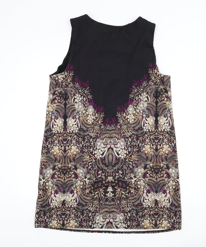 Julien Macdonald Womens Multicoloured Geometric Polyester Sheath Size 16 Round Neck Pullover - Keyhole Cut Out, Beaded