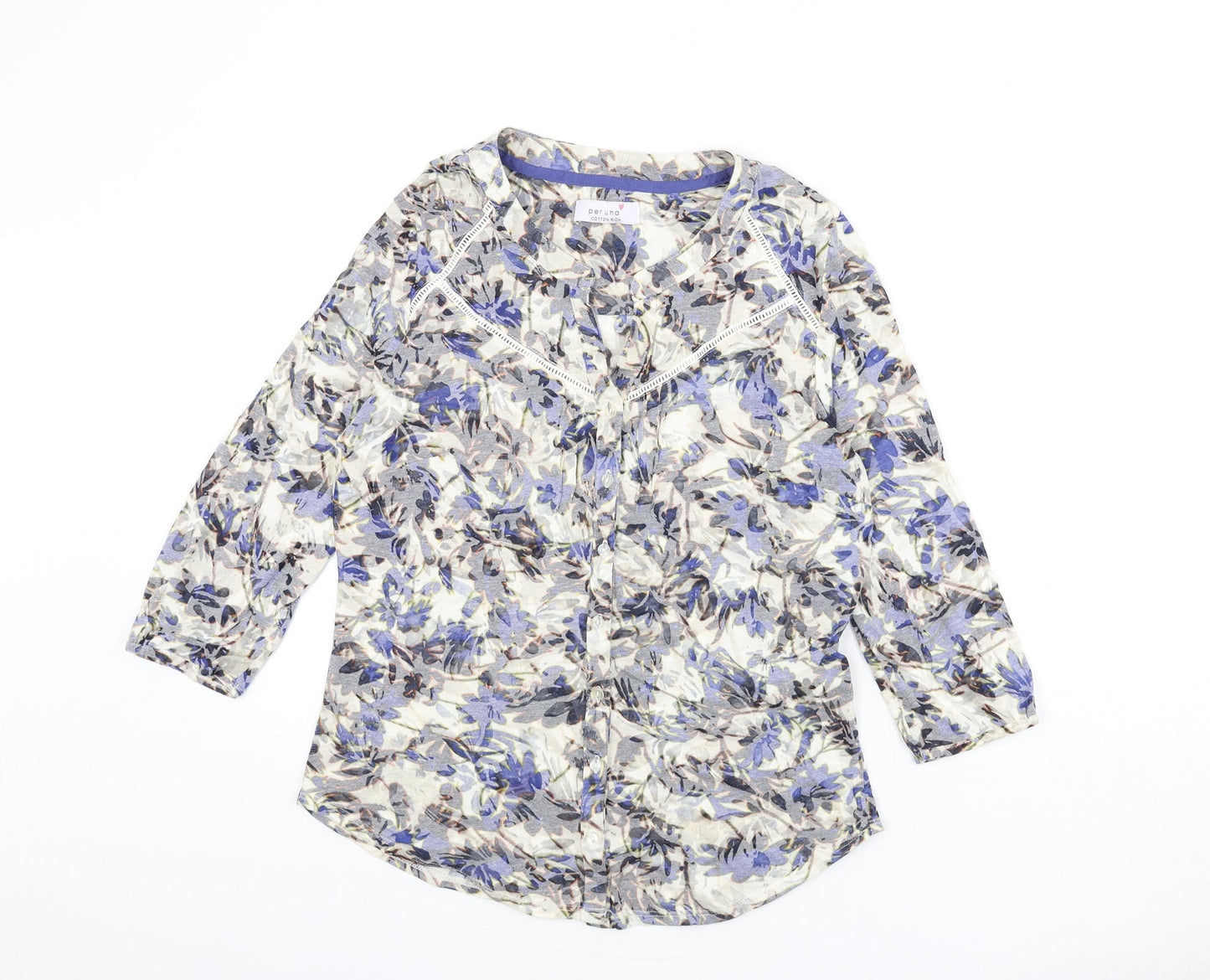 Womens UK Size 10 Per Una Multicoloured Basic Button-Up