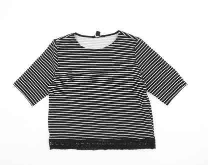 Womens UK Size 10 New Look Black Basic T-Shirt