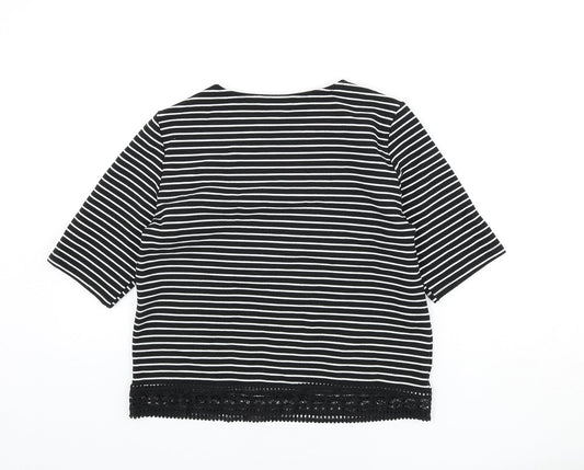 Womens UK Size 10 New Look Black Basic T-Shirt