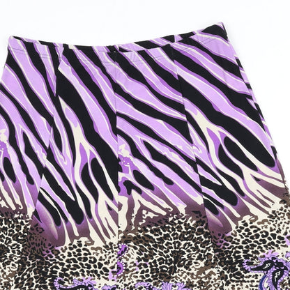 BASSINI Womens Multicoloured Geometric Polyester Flare Skirt Size 18 - Leopard Print, Paisley, Zebra Print